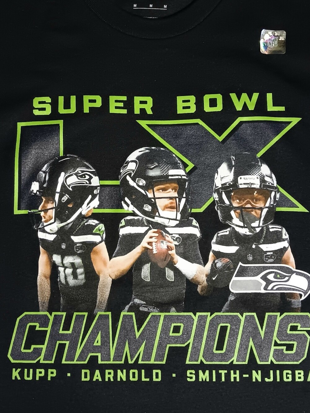 Seattle Seahawks Super Bowl Champions t-shirt oversized heads Kupp Darnold JSN